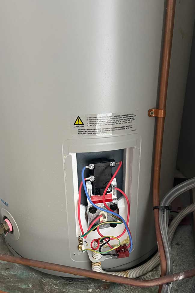 wiring a new hot water system