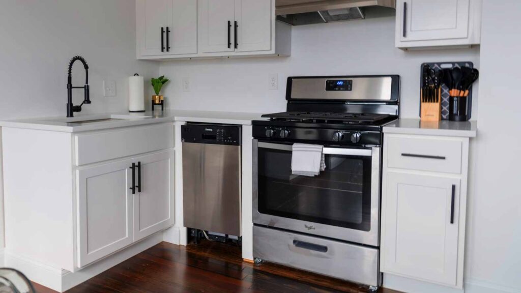 kitchen with a new oven circuit set up