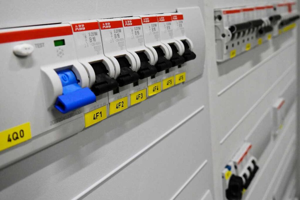 switchgear in a switchboard